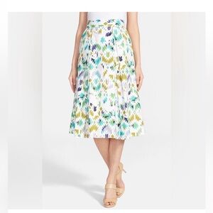 Milly Lana Mosaic Print Pocket Midi Full Skirt in Multi sz 10